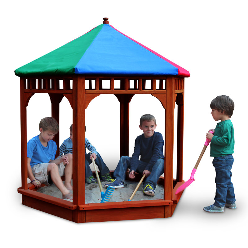 Gorilla Playsets PlayZeeBo 5' Hexagon Sandbox with Cover & Reviews
